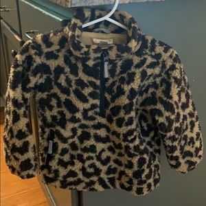 Crew cuts fleece leopard jacket